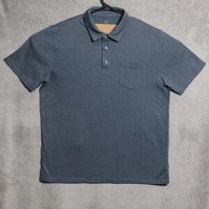 Free Fly Polo Shirt Mens Large Blue Bamboo Heritage Pocket Comfort Soft Casual